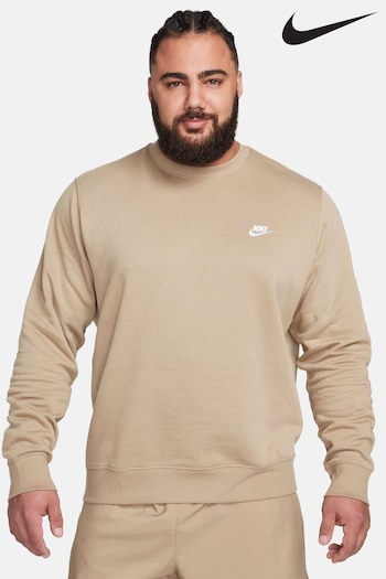 Nike cheap Brown Club Crew Sweatshirt (N35211) | £55