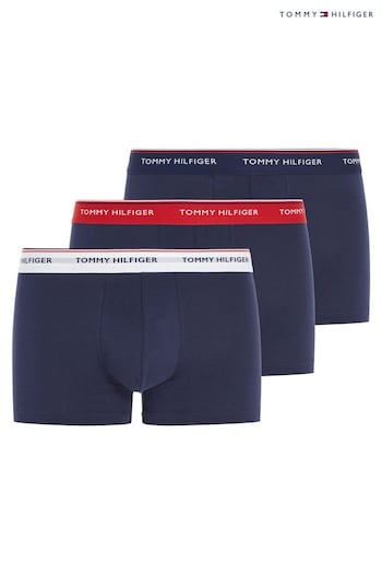 Tommy floral-print Hilfiger Blue Premium Essentials Trunks 3 Pack (N35305) | £44