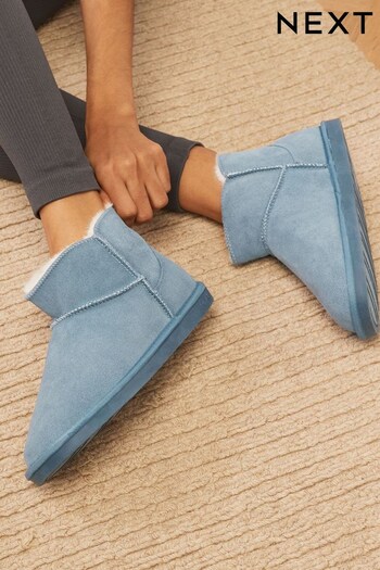 Blue Suede Boot Slippers (N35366) | £32