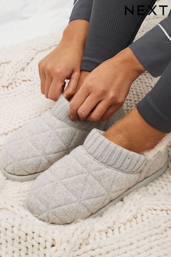 Oatmeal Quilted Shoot Slippers (N35371) | £18