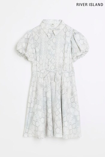 River Island Grey Girls Snake Shirt Dress (N35552) | £27