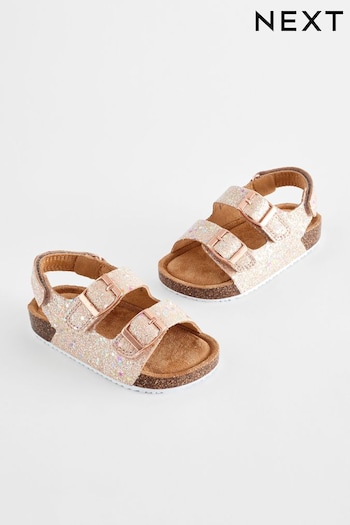 Pink Glitter Corkbed Two Strap The Sandals (N35586) | £15 - £18