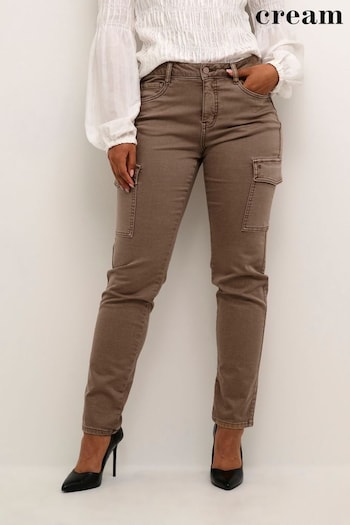 Cream Nuka Cargo Pockets Slim Fit Brown Jeans (N35612) | £100