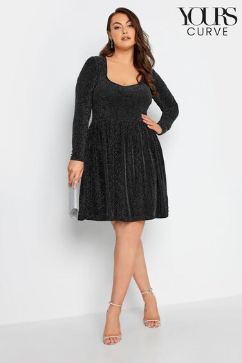 Yours Curve Black Limited Sweetheart Brillo Dress (N35661) | £34