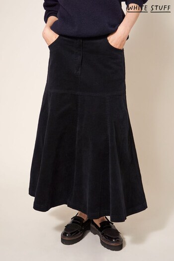 White Stuff Quinn Organic Cord Black Skirt (N35689) | £65