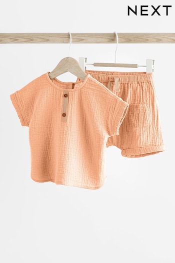 Orange Baby Top And Shorts Set (0mths-3yrs) (N35697) | £14 - £16