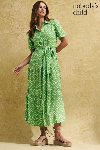 Nobody's Child Green Anna Angel Midi Dress (N35774) | £55