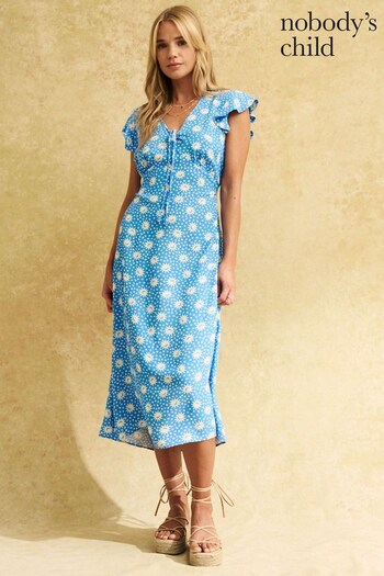 Nobody's Child Blue Lily Midi Dress (N35791) | £39