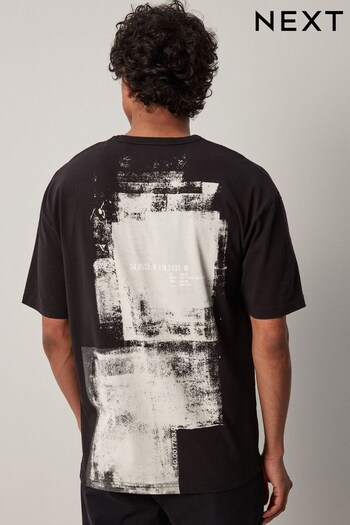 Black/Grey Back Print T-Shirt (N35882) | £18