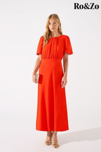 Ro&Zo Honor Red Bias Cut Midi Dress (N35911) | £139