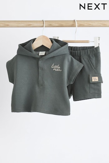 Mono/Little Man 2 Piece Baby knitted Hoodie and Short Set (N35996) | £14 - £16