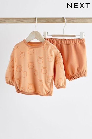 Orange Tiger Cosy Baby Sweater And Bloomer Shorts 2 Piece Set (N36011) | £11 - £13