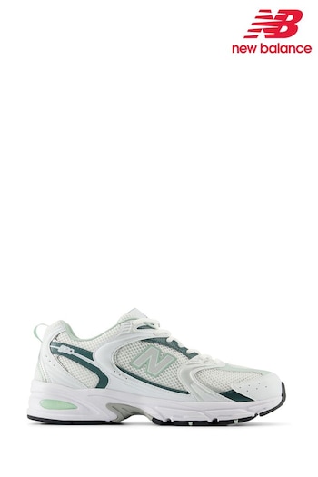 New Balance White/Green Smith 530 Trainers (N36100) | £100