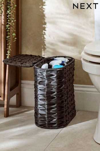 Black Plastic Wicker Storage Basket (N36134) | £28