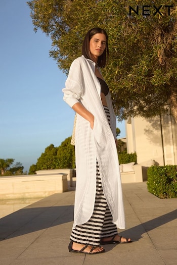 White Maxi Beach Shirt Cover-Up (N36186) | £38