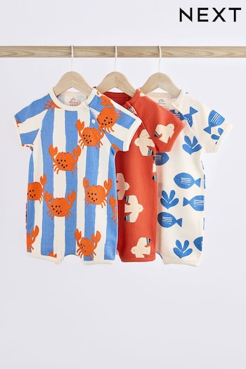 Bright Beach Character print Jersey Rompers 3 Pack (N36222) | £16 - £20