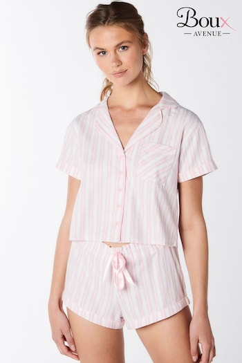 Boux Avenue Pink Stripe Short Revere Pyjama Set (N36306) | £30