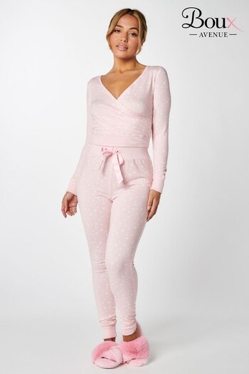 Boux Avenue Pink Star Print Wrap Top & Legging Pyjama Set (N36320) | £35