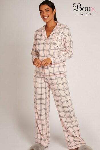 Boux Avenue Pink Check Cosy Fleece Pyjamas (N36322) | £35