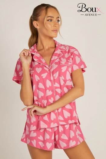 Boux Avenue Pink Heart Shortie Pyjamas In A Bag (N36330) | £30