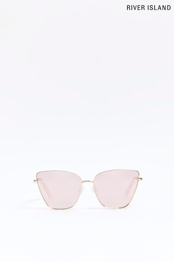 River Island Gold Winged Cat-Eye Sunglasses (N36432) | £20