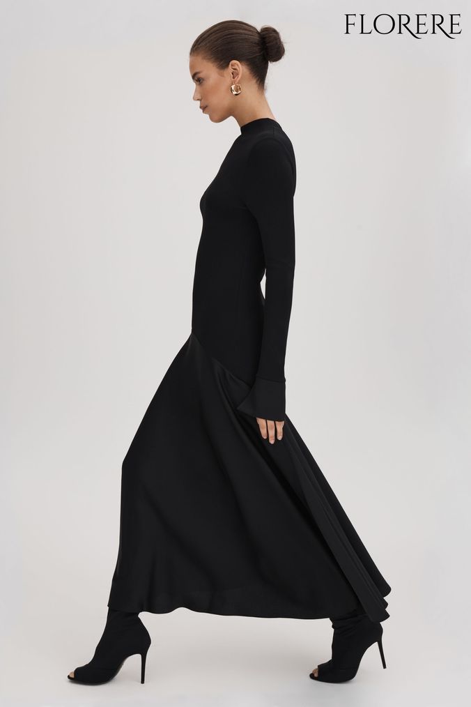 Florere Knitted Satin Midi Dress (N36476) | £198