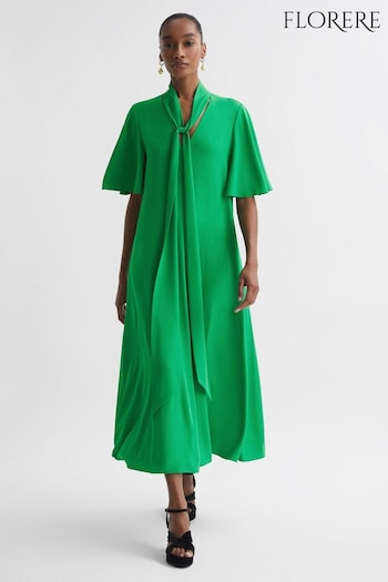 Florere Tie Neck Midi Dress (N36490) | £228