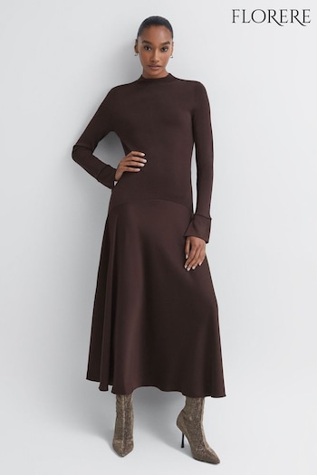 Florere Knitted Satin Midi Dress (N36491) | £198