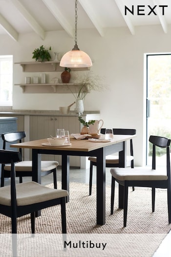 Black Malvern Oak Effect 4 to 6 Seater Extending Dining Table (N36507) | £250
