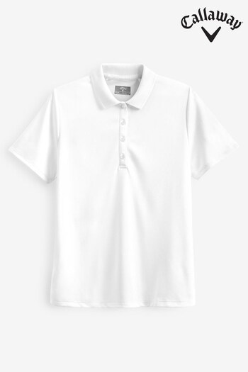 Callaway Apparel Ladies Golf Swingtech Solid White Polo Shirt (N36615) | £35