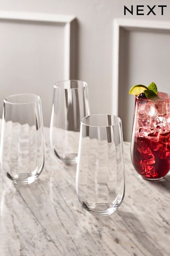 Clear Clear Set of 4 Kya Tumbler Glasses Set of 4 Tall Tumbler Glasses (N36622) | £25