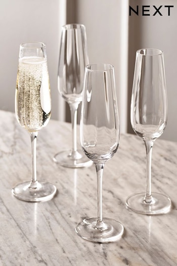 Set of 4 Clear Kya Champagne Flutes (N36627) | £28
