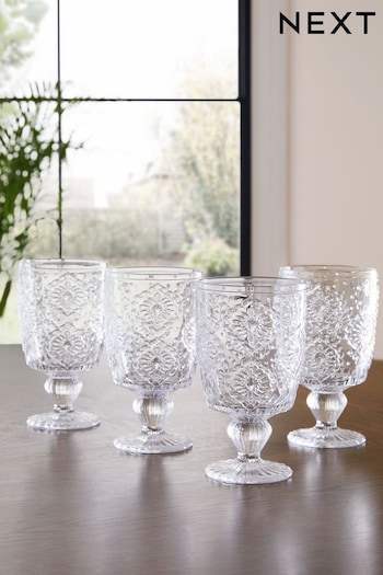 Set of 4 Clear Sophia Wine Glasses (N36641) | £22