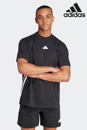 adidas park Black Sportswear Future Icons 3-Stripes T-Shirt (N36646) | £28