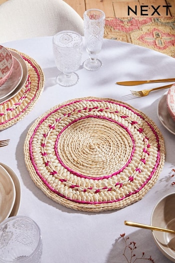 Set of 2 Pink Woven Seagrass Placemats (N36809) | £14