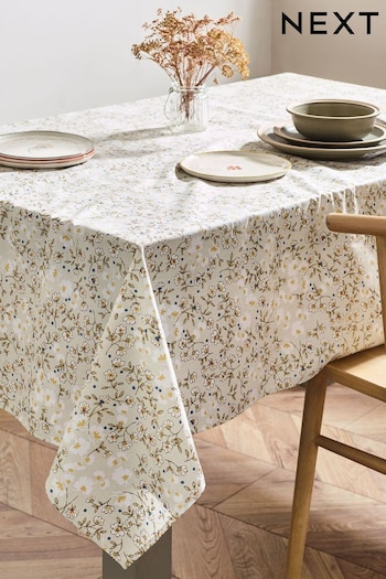 Natural Daisy Ditsy Wipe Clean Table Cloths (N36815) | £24 - £34