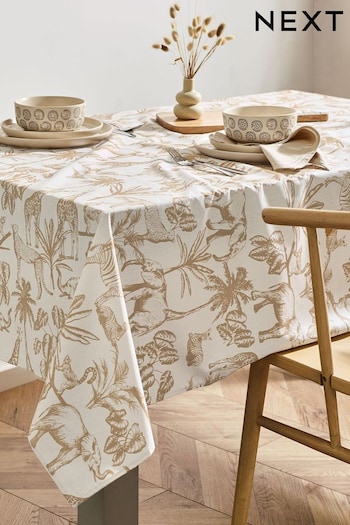 Natural Safari Print Wipe Clean Table Cloth (N36816) | £24 - £34