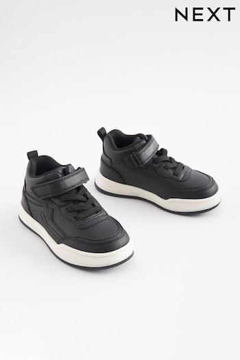 Black Elastic Lace Touch Fastening High Top Trainers (N36831) | £22 - £26