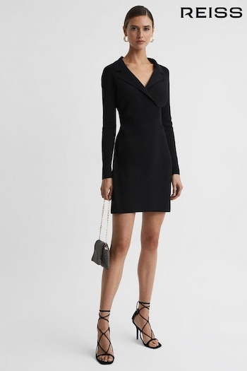Reiss Black Elisha Double Breasted Mini Dress (N36931) | £188