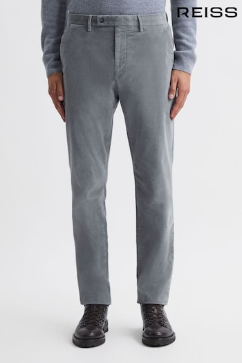 Reiss Grey Strike Slim Fit Brushed Cotton Trousers (N36932) | £148
