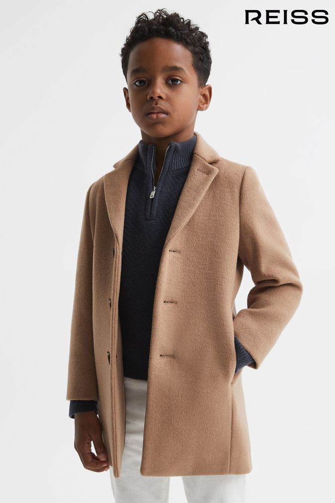 Boys long clearance wool coat
