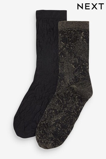 Sheer Black/Gold Metallised Fibre Sheer Black/Gold Sparkle Socks (N37011) | £8