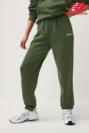 New Balance Green Linear Heritage Brushed Back Fleece Sweat Joggers (N37080) | £60