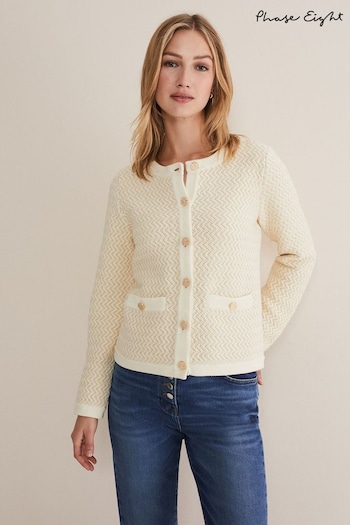 Phase Eight Natural Cove Ribbed Cropped Jacket (N37096) | £99