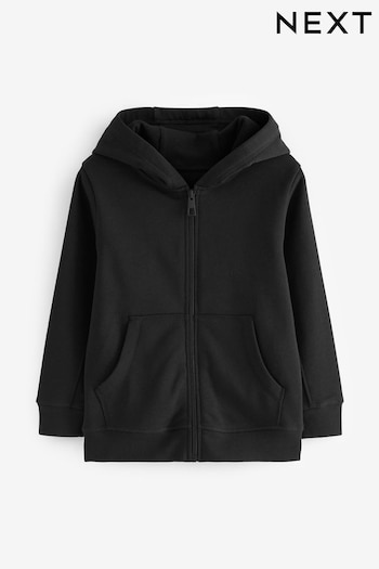 Black Basic Zip Through Hoodie (3-16yrs) (N37122) | £13 - £19
