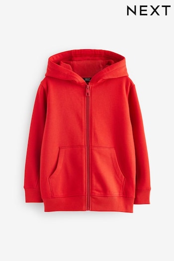 Red Plain Zip Through Hoodie (3-16yrs) (N37123) | £13 - £19