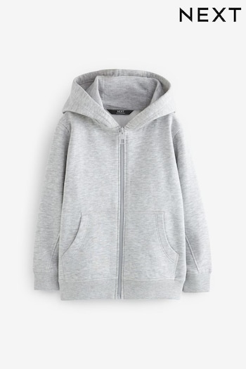 Grey Plain Zip Through Hoodie (3-16yrs) (N37124) | £14 - £20