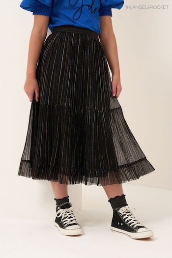 Angel & Rocket Lacy Black Midi Skirt (N37143) | £40