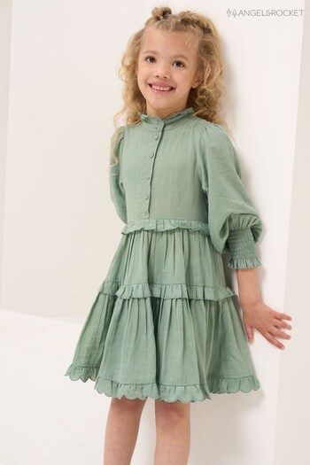 Angel & Rocket Cordelia Vintage Frill Long Sleeve Dress (N37152) | £34 - £38