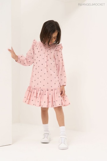 Angel & Rocket Pink Molly Flock Spot Dress (N37154) | £34 - £38